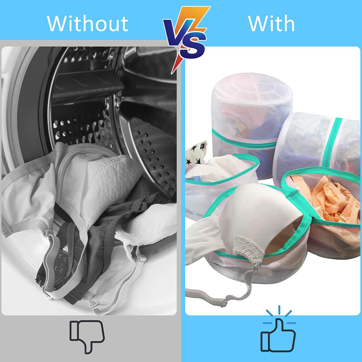 Mesh Laundry Bags for Delicates Durable Protective Wash Bags Travel Storage Bags for Intimates Lingerie, 4PCS (6.5 * 8In) | Bra Wash Bag Travel Storage Bags for Intimates Lingerie, 4PCS (6.5 * 8In)