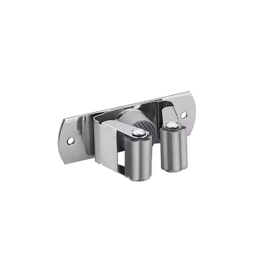 GripLock™ Stainless Steel Wall Mount Mop & Broom Holder – Space-Saving Hook for Kitchen & Bathroom Organization
