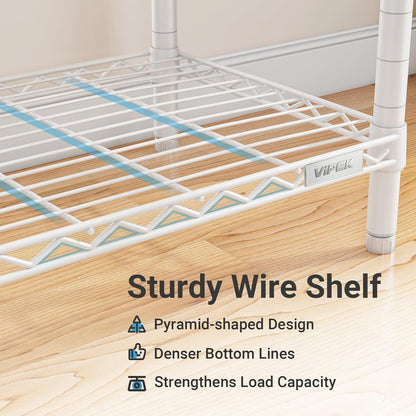 V5 Portable Closet Wardrobe Heavy Duty Clothes Rack, Freestanding Clothing Racks with 4 Hang Rods & 8 Shelves, Adjustable Custom Closet Racks, 68.9" L X 15.7" W X 76.4" H, Max Load 890LBS, White