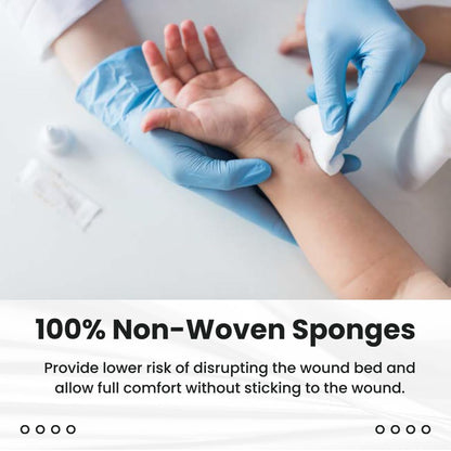 Non-Woven Gauze Sponges - 4-Ply, 4" X 4" All-Purpose Non-Sterile Absorbent Dental Gauze Wound Care for First Aid Kit/Medical Facilities, 200 Count (Pack of 1)