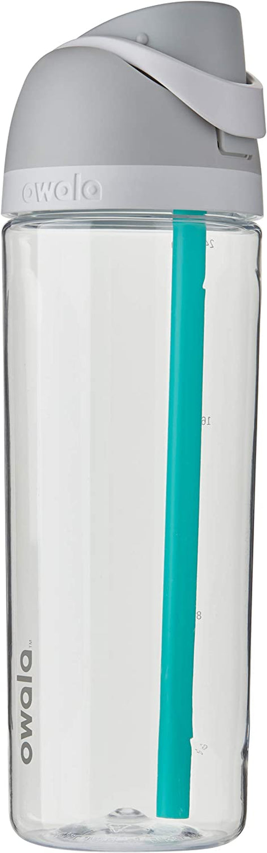 Owala Freesip Clear Tritan Plastic Water Bottle with Straw, Bpa-Free Sports Water Bottle, Great for Travel, 25 Oz, Shy Marshmallow