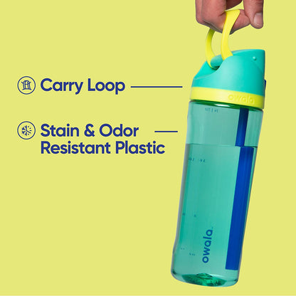 Owala Freesip Clear Tritan Plastic Water Bottle with Straw, Bpa-Free Sports Water Bottle, Great for Travel, 25 Oz, Shy Marshmallow
